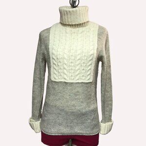 TORY Burch Gretchen Mixed Wool Blend Knitted Turtleneck Sweater Size Small